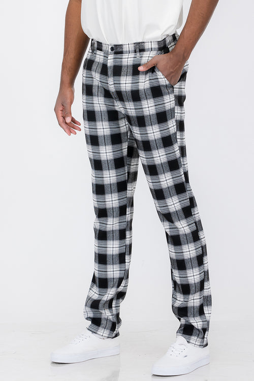 Plaid Slim Fit Trouser Pants SR011